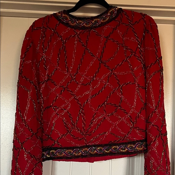 Vintage Laurence Kazar Beaded Jacket Embellished, Cropped Evening 80s/90s Glam - Picture 3 of 5